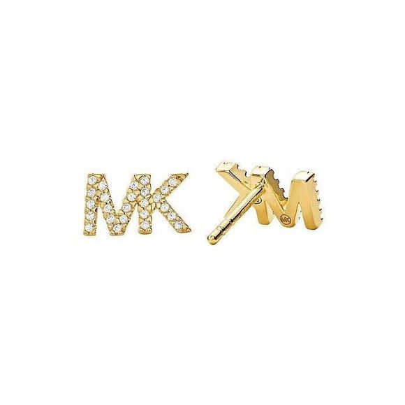 Michael Kors MKJX7632710 MK Logo Stud Earrings Gold toned Crystal Stud Earrings - Picture 6 of 6